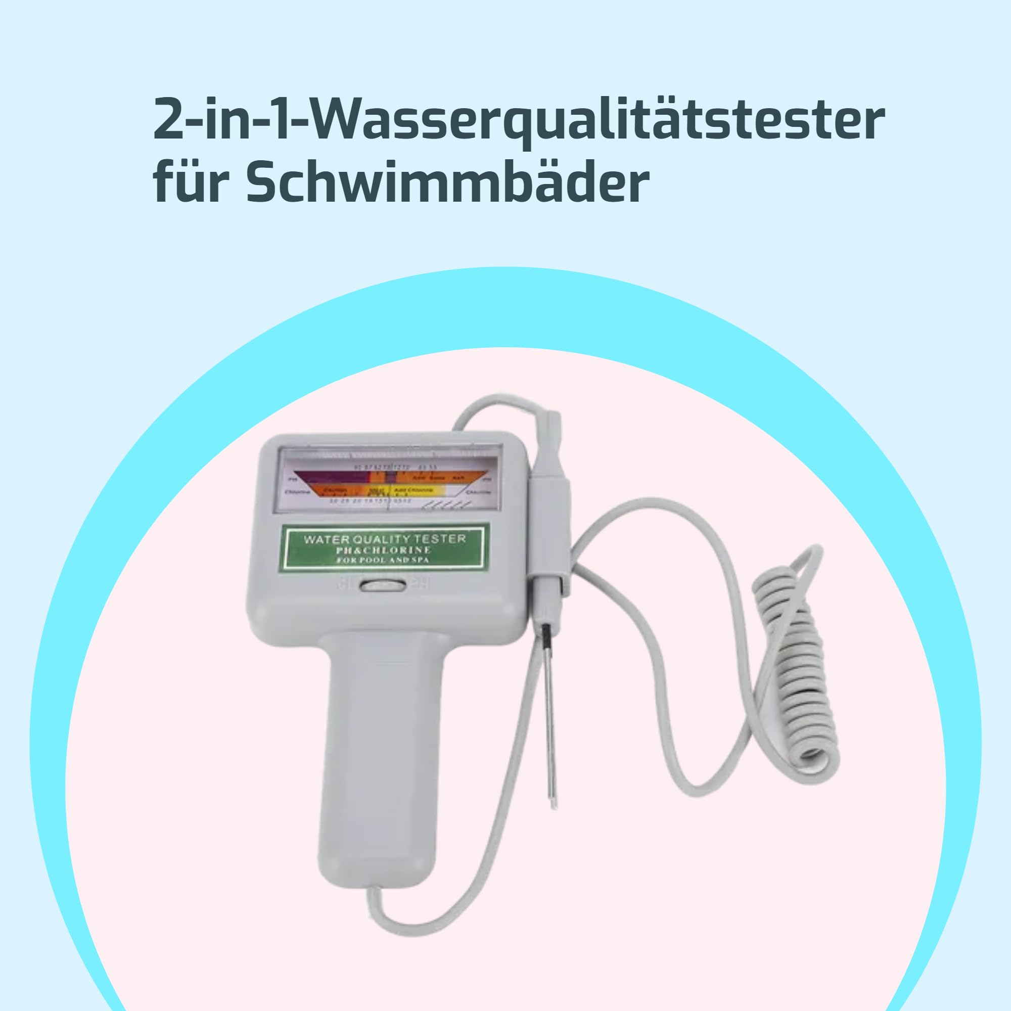 PH-Tester pool messgerät chlor und ph digital Chlormessgerät, Monitor, Chlor-PH-Messgerät, 2-in-1-Wasserqualitätstester für Schwimmbäder, Hydrokulturen, Pools, Produits de mesure