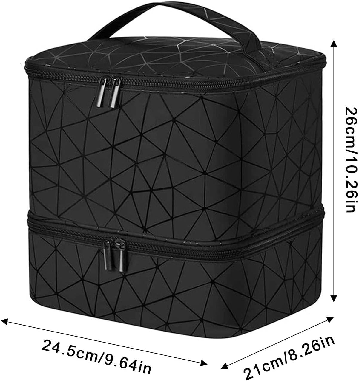 Generic Nail Polish Organizer Bag, Holds 30 Bottles, Double Layer Design, 24.5 * 21 * 26cm