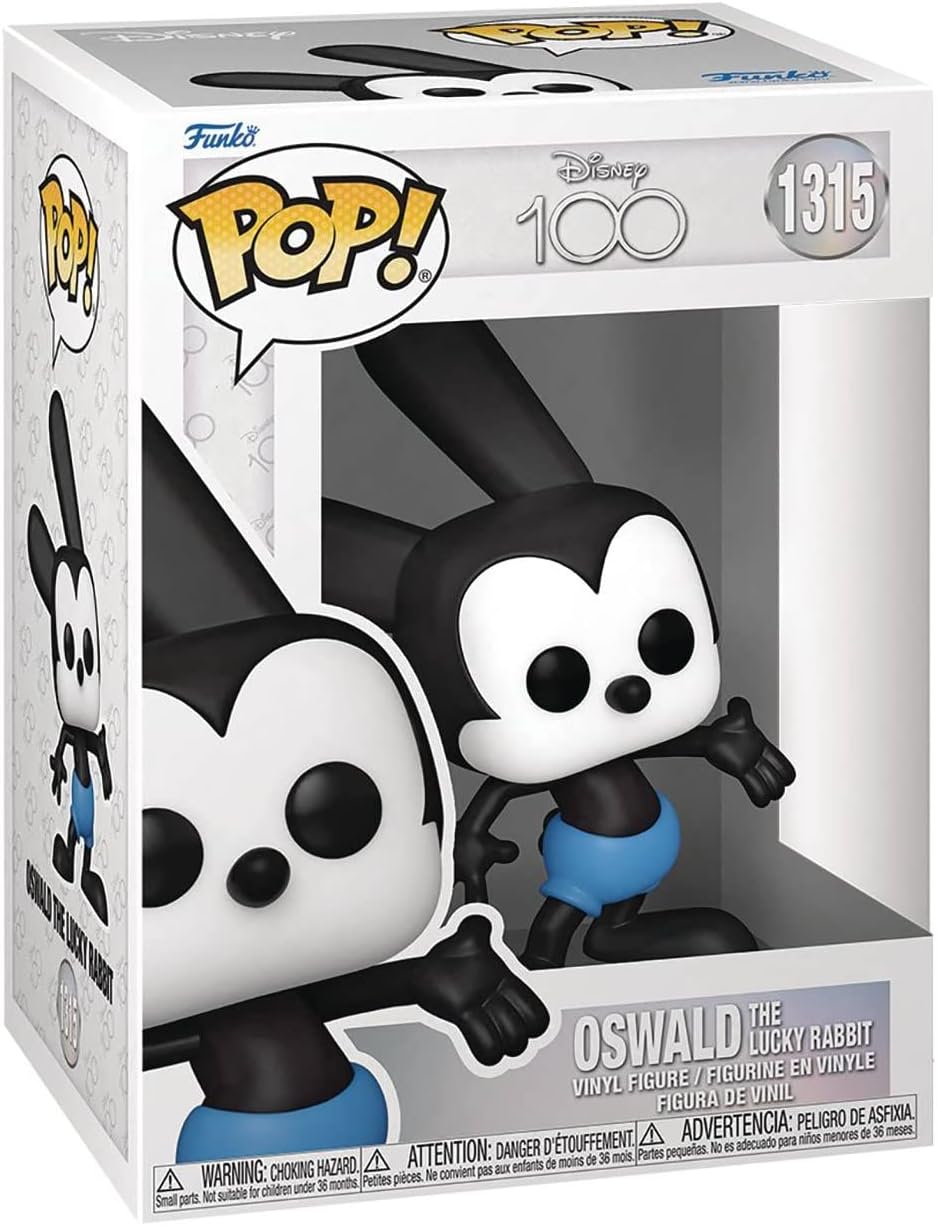 POP Disney: Disney 100 - Oswald The Lucky Rabbit Funko Vinyl Figure (Bundled with Compatible Box Protector Case), Multicolored, 3.75 inches