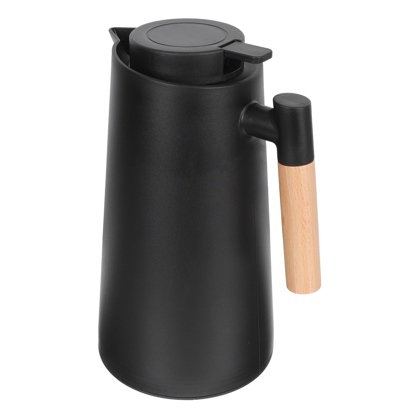 Jarra térmica aislada de 1l con retención de calor prolongada y mango de madera ergonómico