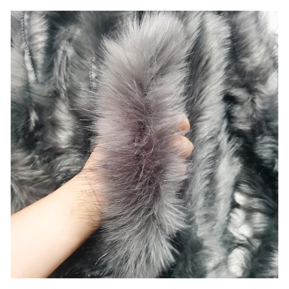 Rockreyoa Faux Fur Ribbon Handmade Faux Fur Ribbon Plush Ribbon Colourful Decorative Ribbon Faux Fur Border Craft Faux Fur Border for DIY Crafts Clothing Garland Packaging Slippers Smoke Grey 4 m