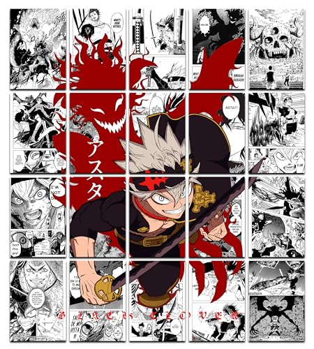 Image of VEENSHI set of 20 black clover wall poster anime posters - 12x8 inch - 300 GSM poster