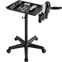 Vista 1 de Yaheetech Beauty Rolling - Carrito de aluminio con 5 ruedas y accesorios para baño, oficina, color negro