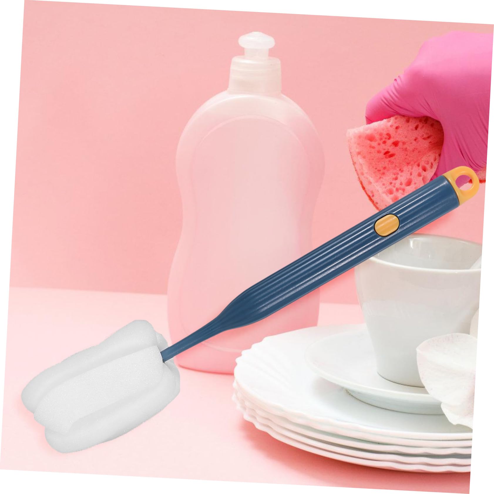 COLLBATH 2pcs Cup Brush Multi Function Cleaning Brush Practical Bottle Cleaning Brush Long Bottle Brush Long Handle Bottle Brush Dry Brush Cleaner Brush for Cup Cleaning Sponge Brush