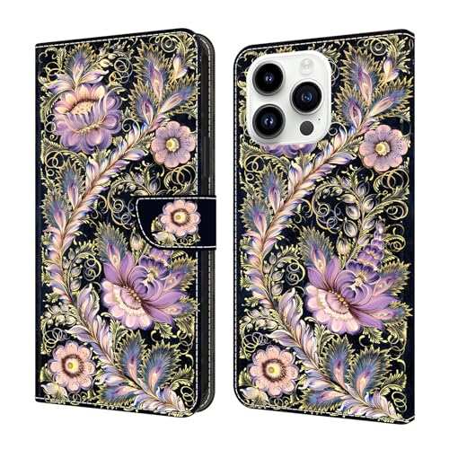 Étui iPhone 17 Air fleur vintage fini les écrans brisés grâce au rabat magnétique