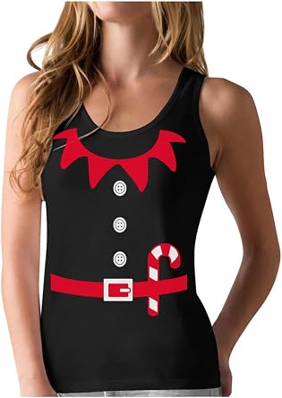 Tstars Elf Christmas Tank Top Women Holiday Racerback Santas Helper