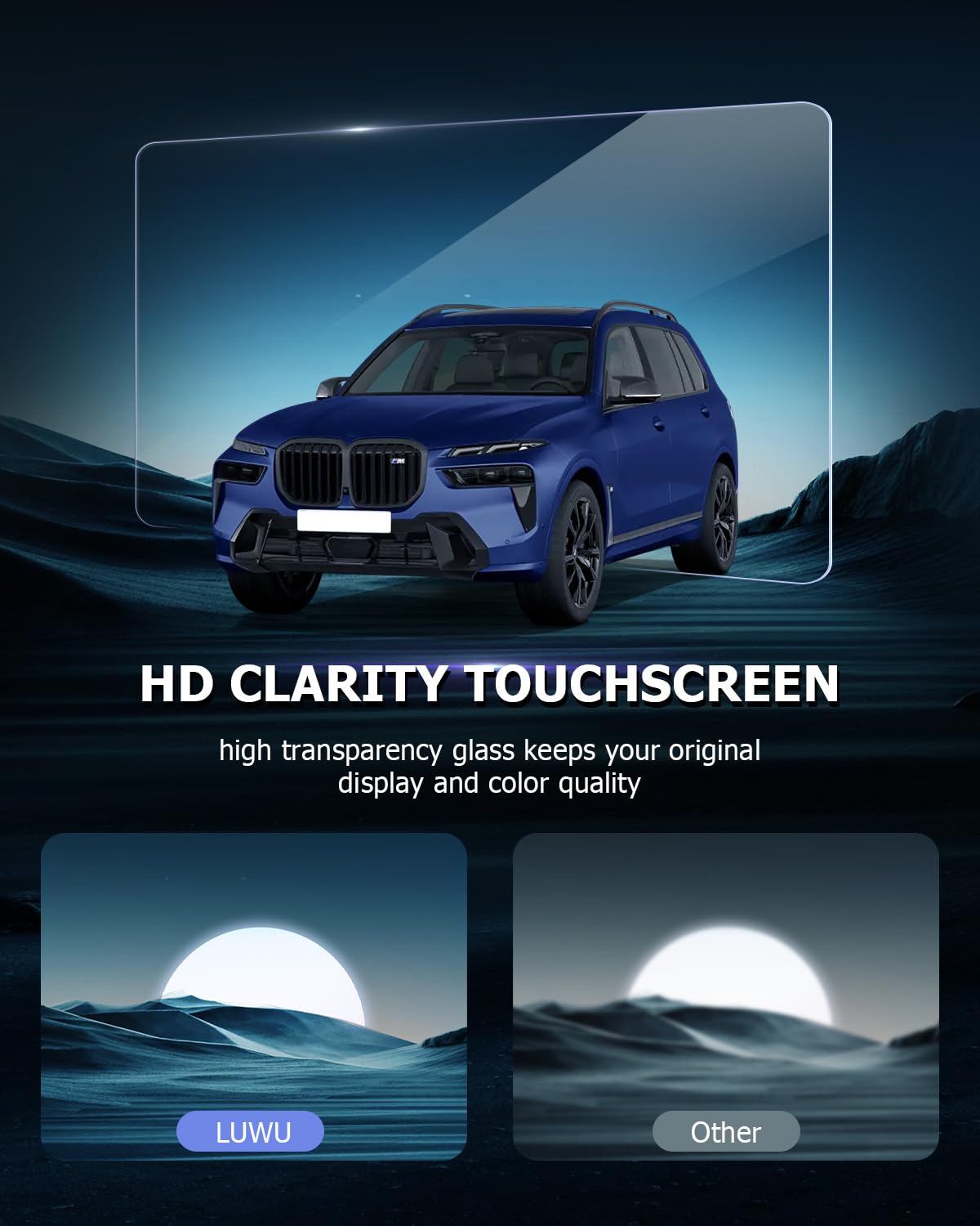 LUWU Compatibile con BMW X5 G05 X6 G06 X7 XM i3 i4 i5 i7 iX 2022 2023 2024 Navigation Pellicola Protettiva Schermo 12,3 Pollici Vetro Tempered Pellicola Protettiva 9H Antigraffio X5 X6 X7 Accessori