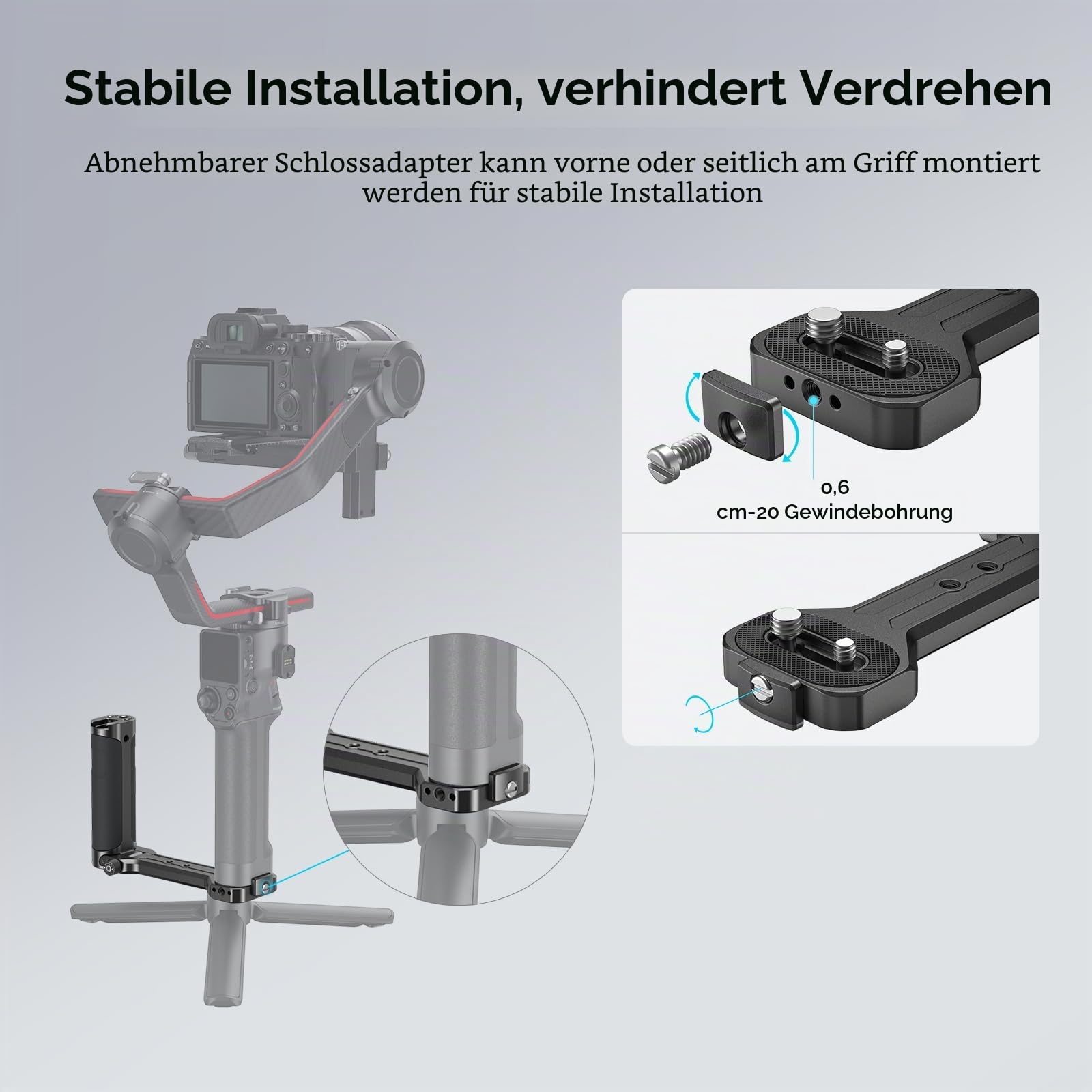 SMALLRIG Side Handle Seitengriff für DJI RS 4 Mini Ronin-S/SC / RS2 / RSC2 / RS 3 / RS 3 Pro/RS 3 Mini/RS 4 / RS 4 Pro & ZHIYUN Crane 2S / 2 / V2 & MOZA Air 2 / AirCorss 2 Kardanringe - 2786C
