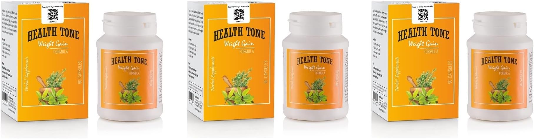 Health Tone Ayurvedic Weight Gainer Capsules (Made In Thailand) Pack Of 3