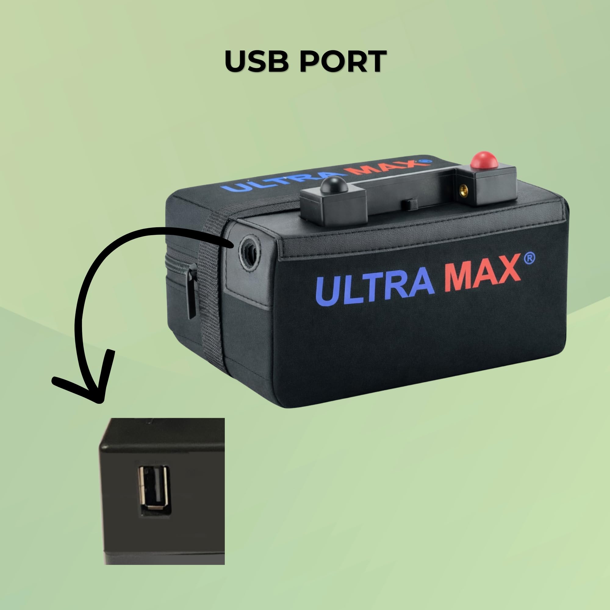 Ultramax 18-27 Hole Lithium Phosphate (LiFePO4) Golf Battery for Greenhill/Golfstream with USB Port