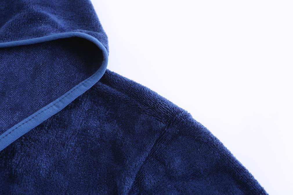 Boys Girls Bathrobe Soft Towel Hooded Robe Kids Terry Cloth Cotton Robes - Image 4