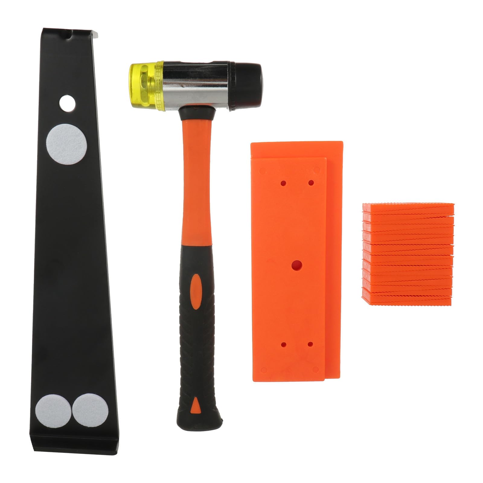 YARNOW Kit de Instalación y Cuñas de Plástico Barra de Tracción de Acero al Carbono para Montaje Rápido y Preciso para Suelo Laminado Hogar