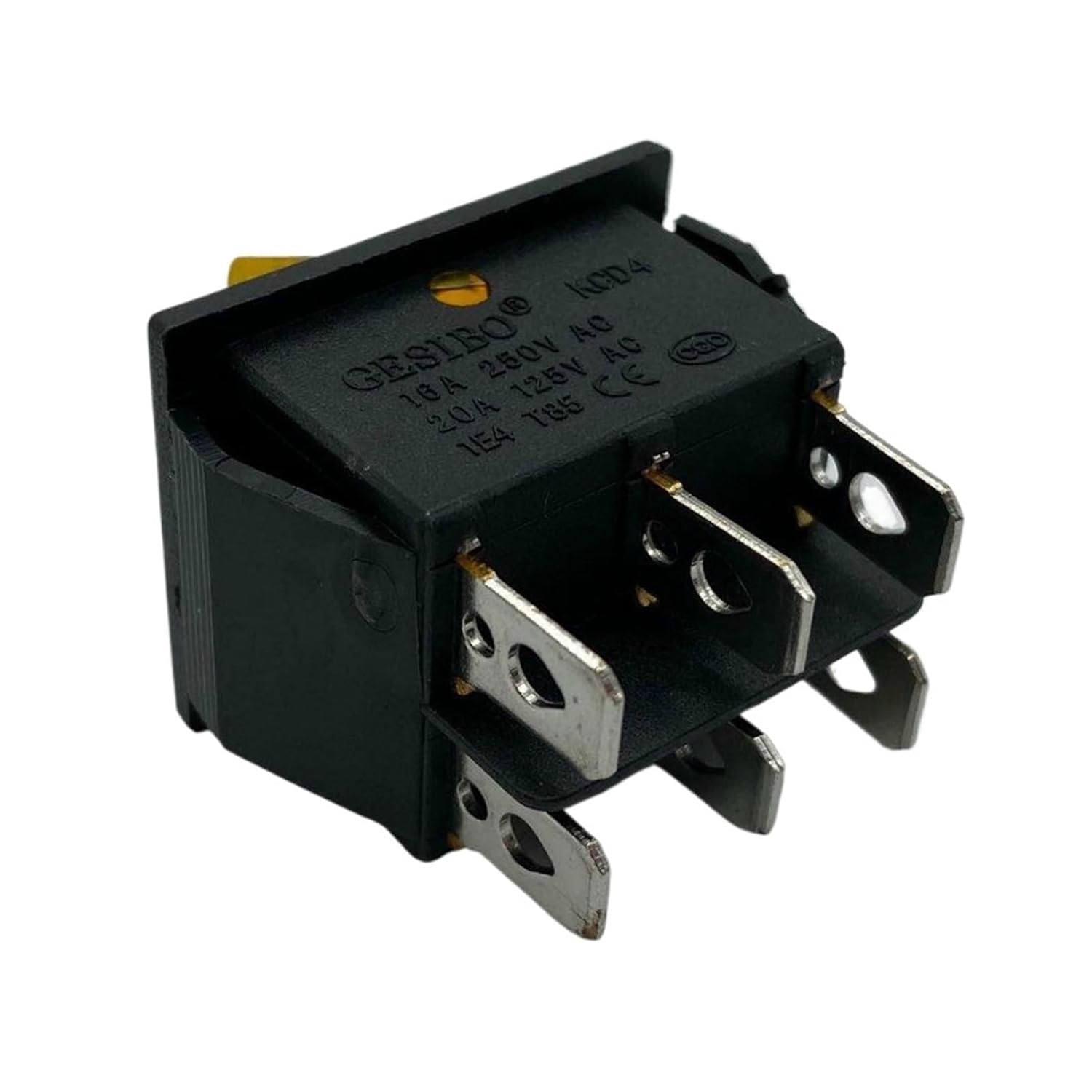 Self-Lock KCD4 Rocker Switch Power Switch 3 Position 6 Pins with Light 16A 250VAC/ 20A 125VAC (Color : Yellow)