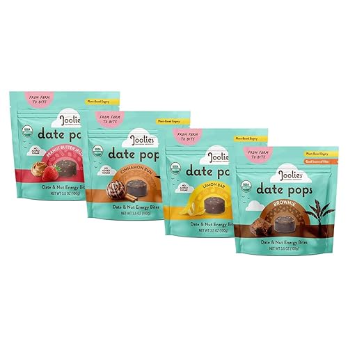 Joolies, Date Pops, Barra de limón (3.5 onzas, paquete de 6)  Sin gluten, Kosher, USDA Orgánico, Postre de Date Pop, alternativa a Cake Pop disponible en Yaxa Guatemala