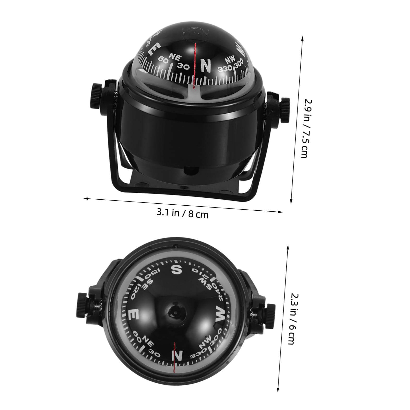 VINTORKY Car Compass Multi Functional Dashboard Ball for Outdoor and Use Compass for Vehicle Boat and Truck Navigation Without Light