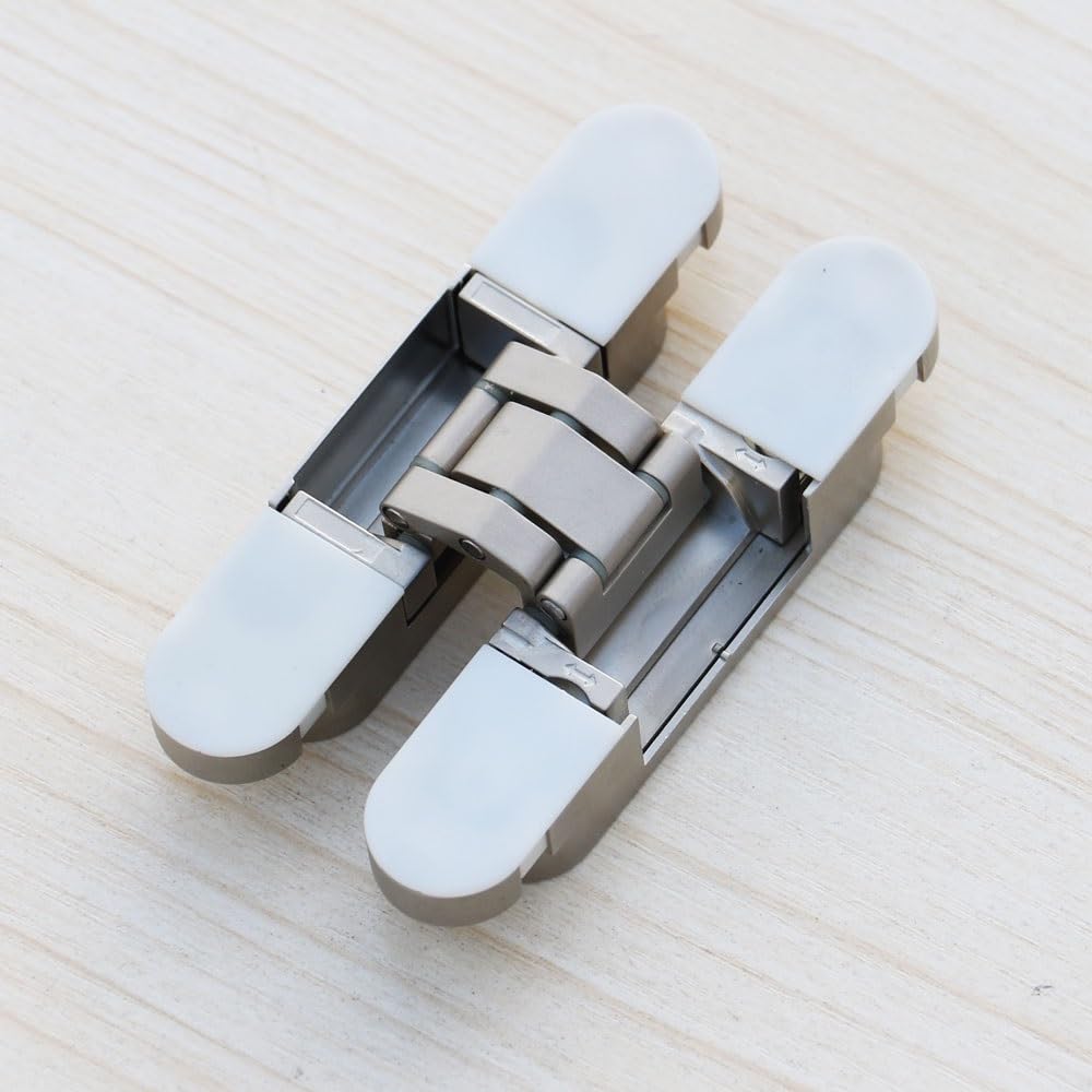 YMUGUEGH Zinc alloy blind hinge adjustable concealed hinges black loop(SILVER)