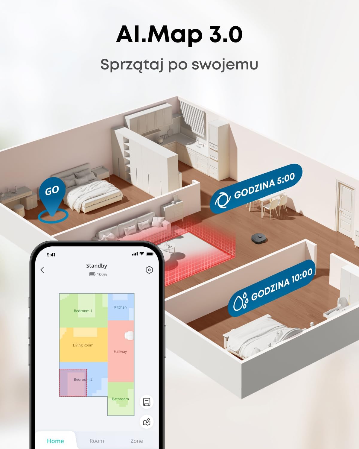 Robot odkurzający Eufy X10 Pro Omni z systemem MopMaster 2.0 (8000 Pa), technologią inteligentnej nawigacji iPath, automatycznie opróżniającym się zbiornikiem na kurz o pojemności 2,5 l(odnowiona)