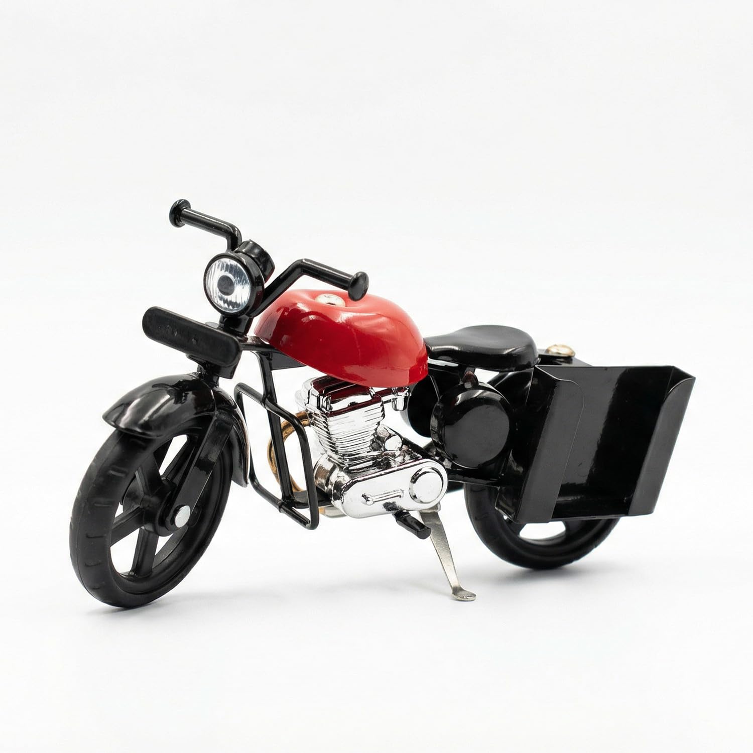 Metal Retro Motorcycle Pen Stand & Desk Organizer, Blue Bullet Style Bike Miniature Showpiece for Office Table, Study Desk & Home Decoration (Bullet Bike Card Holder)