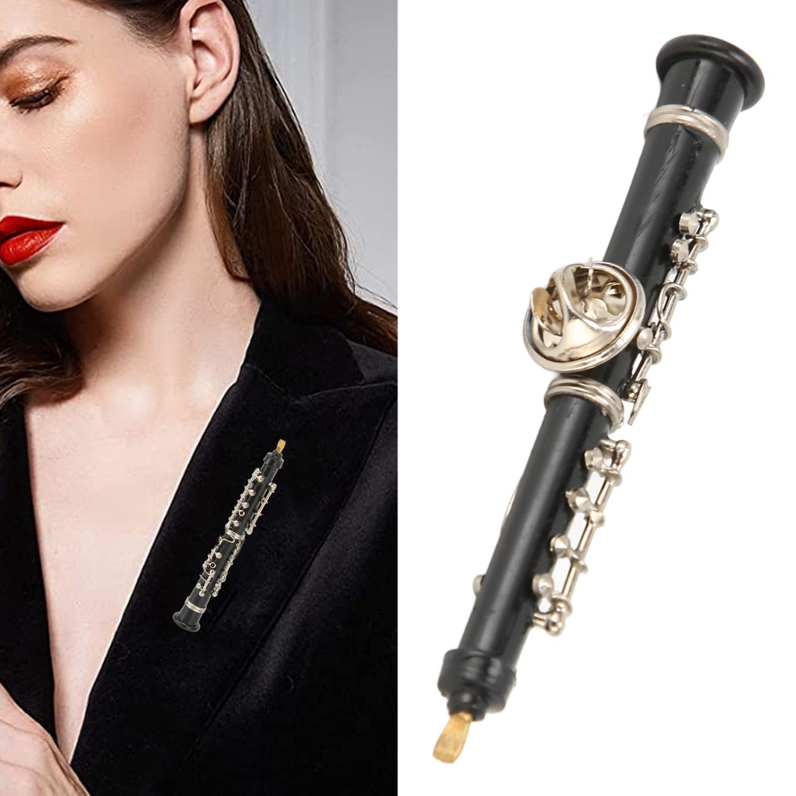 Clarinette Broche Broche Instrument De Musique Plaqué Or Femmes