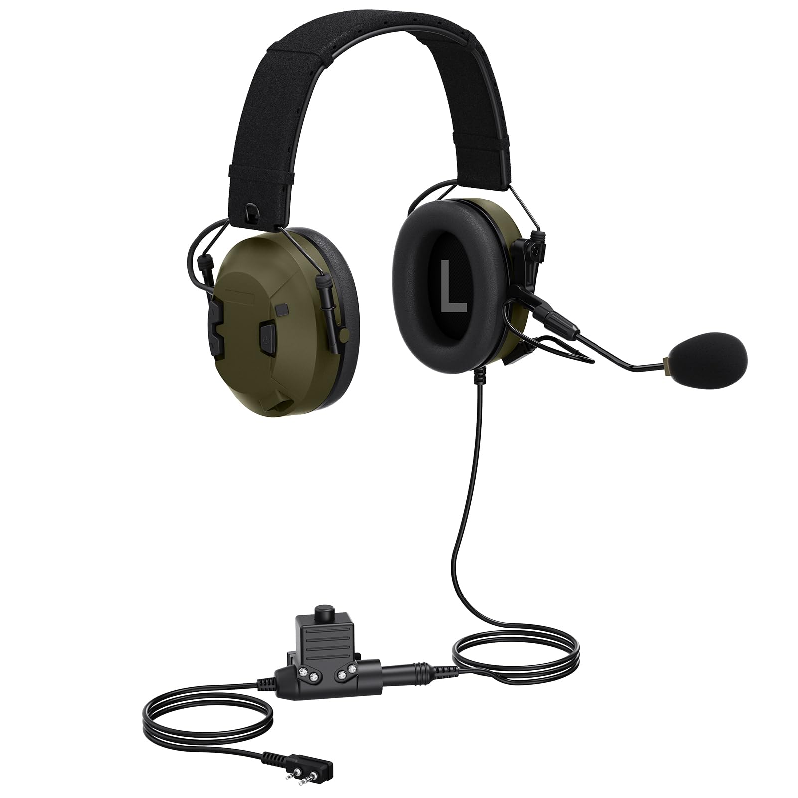 Taktyczny zestaw słuchawkowy walkie talkie, polowanie, strzelanie, airsoft, mikrofon Ptt, Boom, aktywny odbiór dźwięku, słuchawki radiowe z redukcją szumów, do RT68 H-777 RA89 RA79 UV-5R 5RM