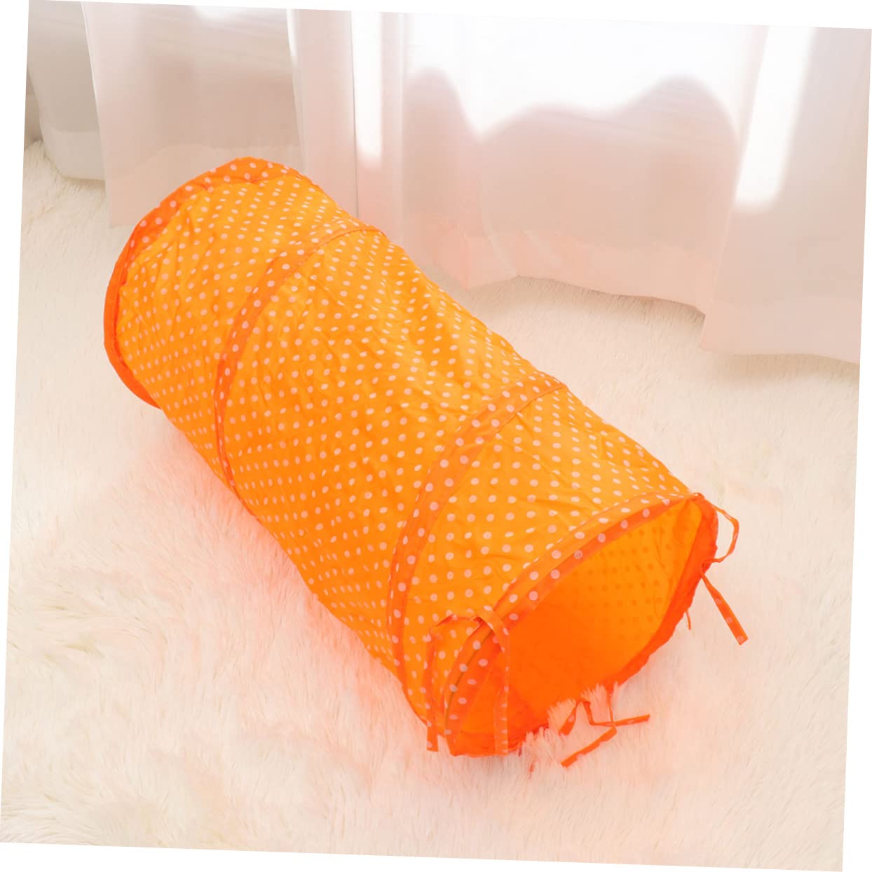 Happyyami 3stücke Funny Pet Cat Tunnel Faltbarer Katzen Spieltunnel Für Kätzchen Interaktives Spielzeug Mit Hängematte Und Ball Aus Orange Für Spiel Und Bewegung