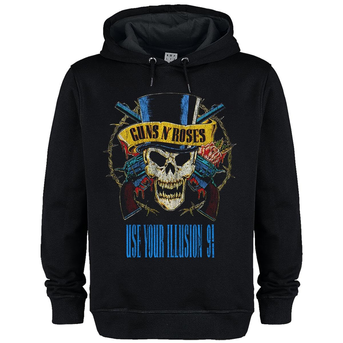 Amplified Men's Black Guns N Roses Use Your Illusion '91 Tour Hoodie 3XL