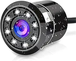 Câmera de ré de 170° para carro com 8 LEDs, à prova d'água, câmera reversa