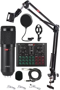 Lastvoice BM800 Live Set Effect Sound Card Microphone Stand Recording Live Broadcast Set PC and Phone