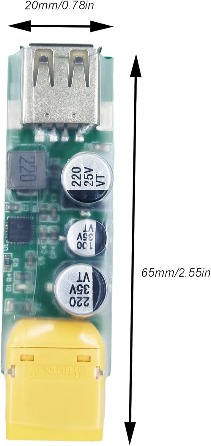 2PACK 3S-6S XT60 to USB Fast Charging Converter Support 3S-6S Lipo Battery,45W Lipo Battery Charger USB Fast Charging Converter,Max Fast Charge Adapter for RC Racing Drone - Image 5