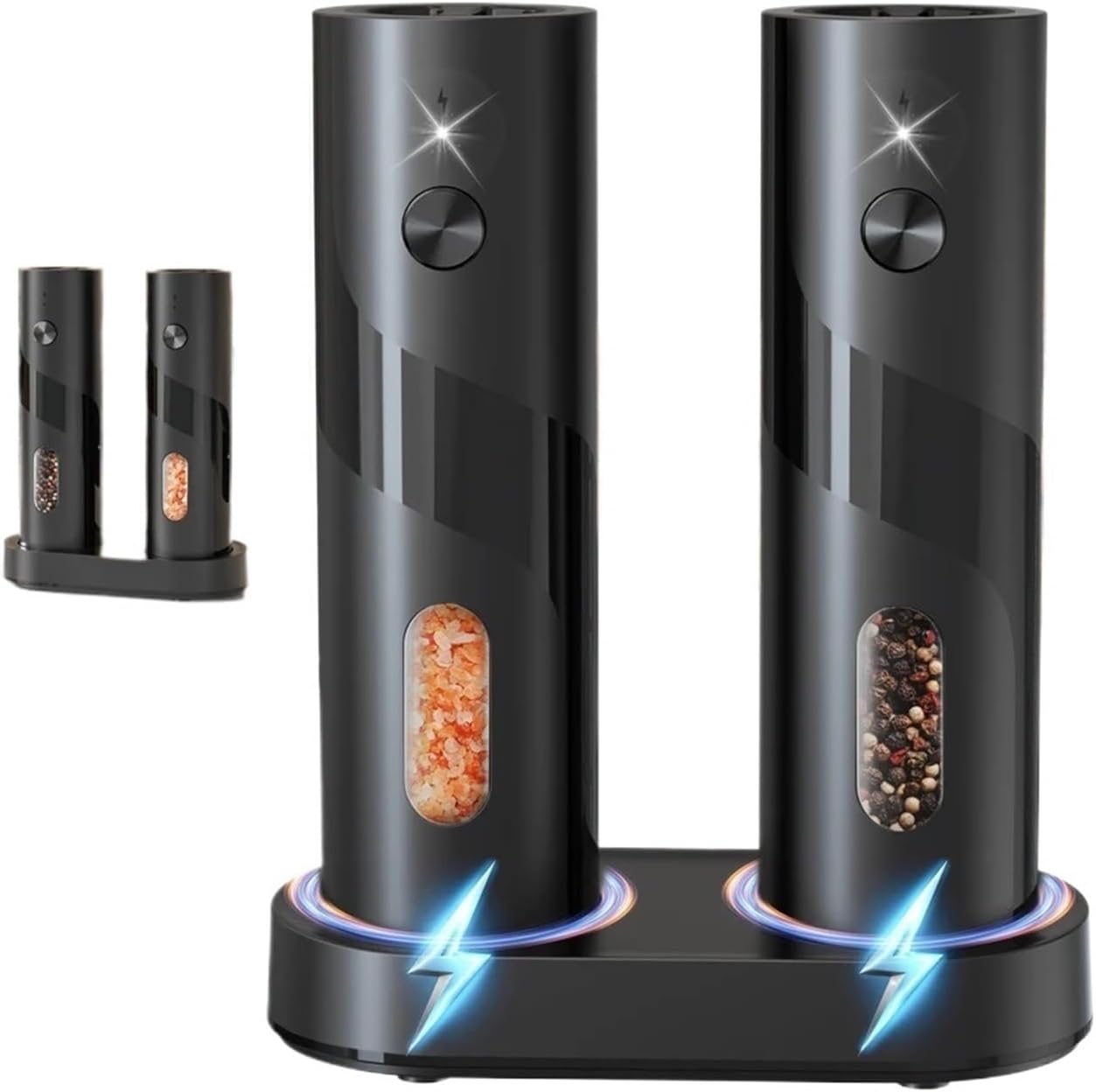 USB Rechargeable Electric Salt Pepper Grinder Set Adjustable Coarseness Freshly Ground Automatic Spice Grinders(KYMQ-64C)