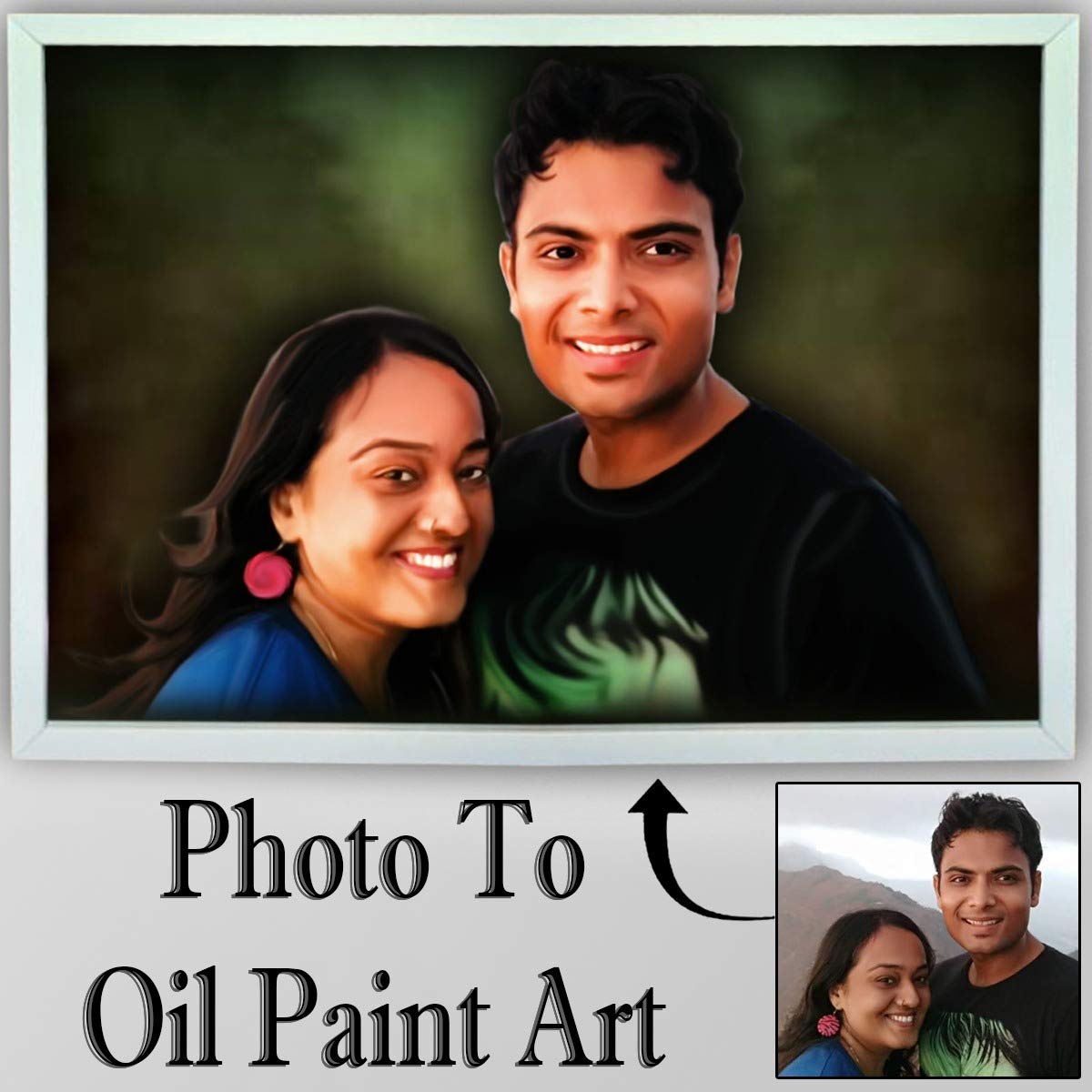 Cadre photo peinture à l'huile blanc standard une finition artistique haut de gamme personnalisée