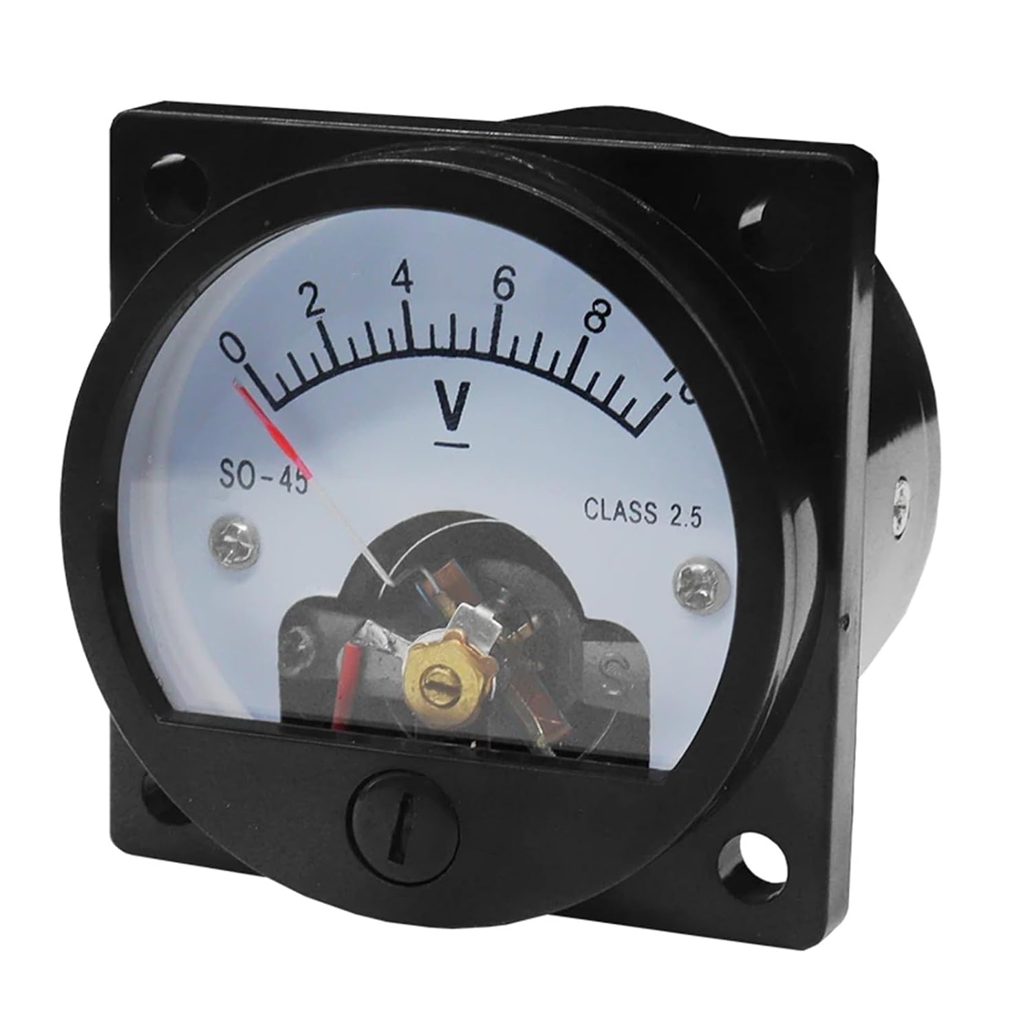 Square 45 * 45mm DC 10V 15V 20V 25V 30V 50V 100V SO45 Pointer Type Voltage Analog Meter(150V)