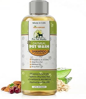 ProPetWorks Oatmeal Dog Shampoo & Conditioner for Itchy Allergies Sensitive Skin - Organic Anti-Itch Puppy Wash for Dogs Cats Rabbits