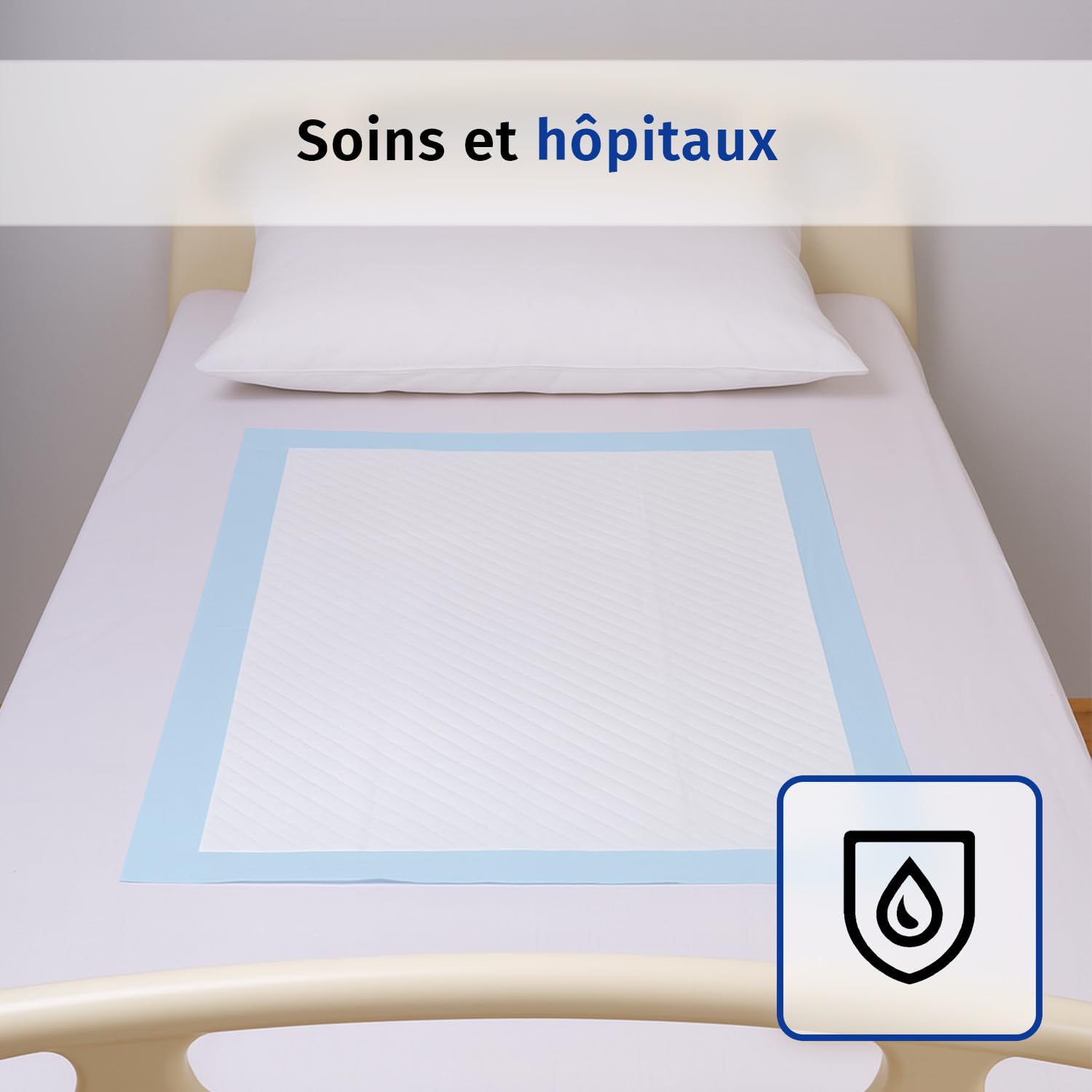 Sofex Alèses jetables 60x90 cm – 50 pièces, 5 Couches – alèses médicales de lit Incontinence, alèse jetable pour bébé, alèse pour Chien, alèses jetables absorbantes, Anti-fuites et antidérapantes