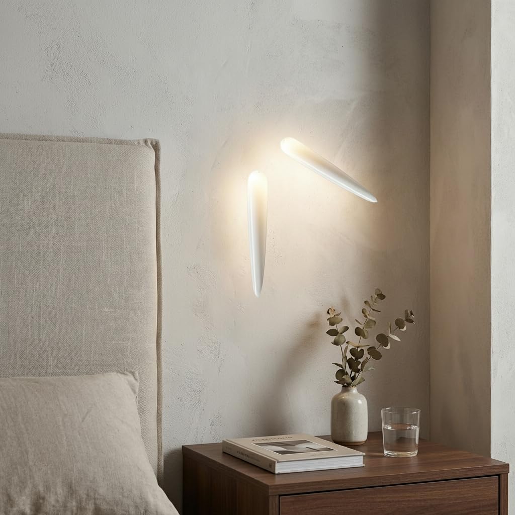 BARCELONA LED Applique Murale Encastrable Plâtre 100x320mm Blanc Trimless 1W 2700K Blanc Chaud, Spot LED Mural en Plâtre et, Design Classique Moderne et Luxe pour Cloison Placoplâtre