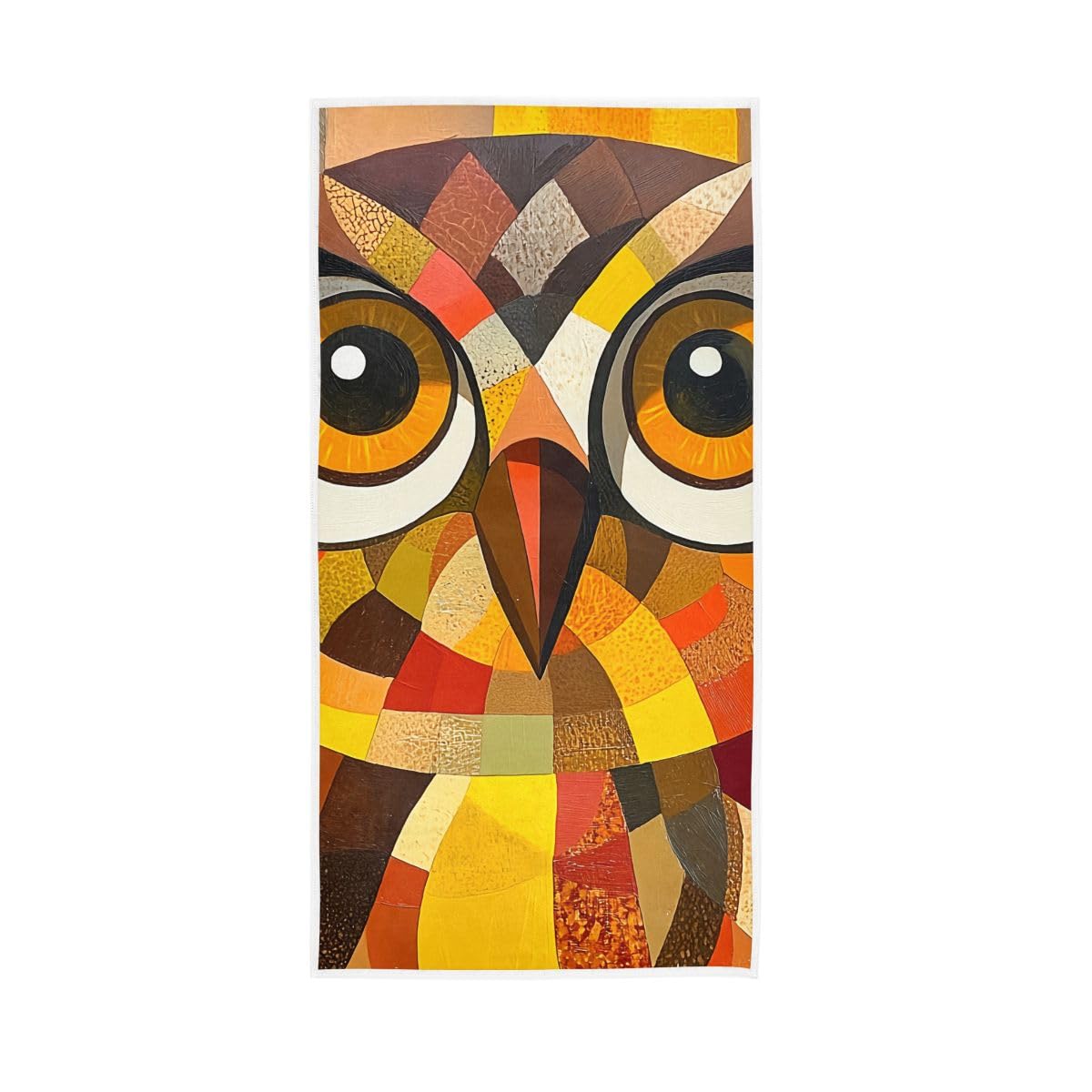 HUYGD Abstract Owl Gold Orange Red Hand Towels, Absorbent Towels for Bathroom, Gym, Hotel, Spa 15 x 30 Inches