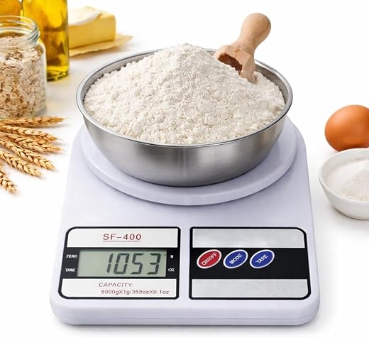 MSTICK MS-400 Digital Kitchen Weighing Scale with LCD Display, 5Kg x 1g Accuracy Electronic Weight Machine – Food Weight S...