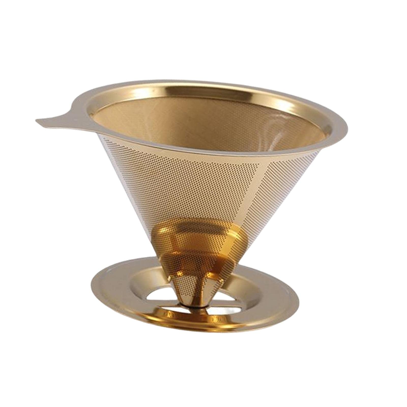 Permanenter Kaffeefilter aus Edelstahl, papierlos, permanent, goldfarben, 145 x 85 mm, 5 Stück