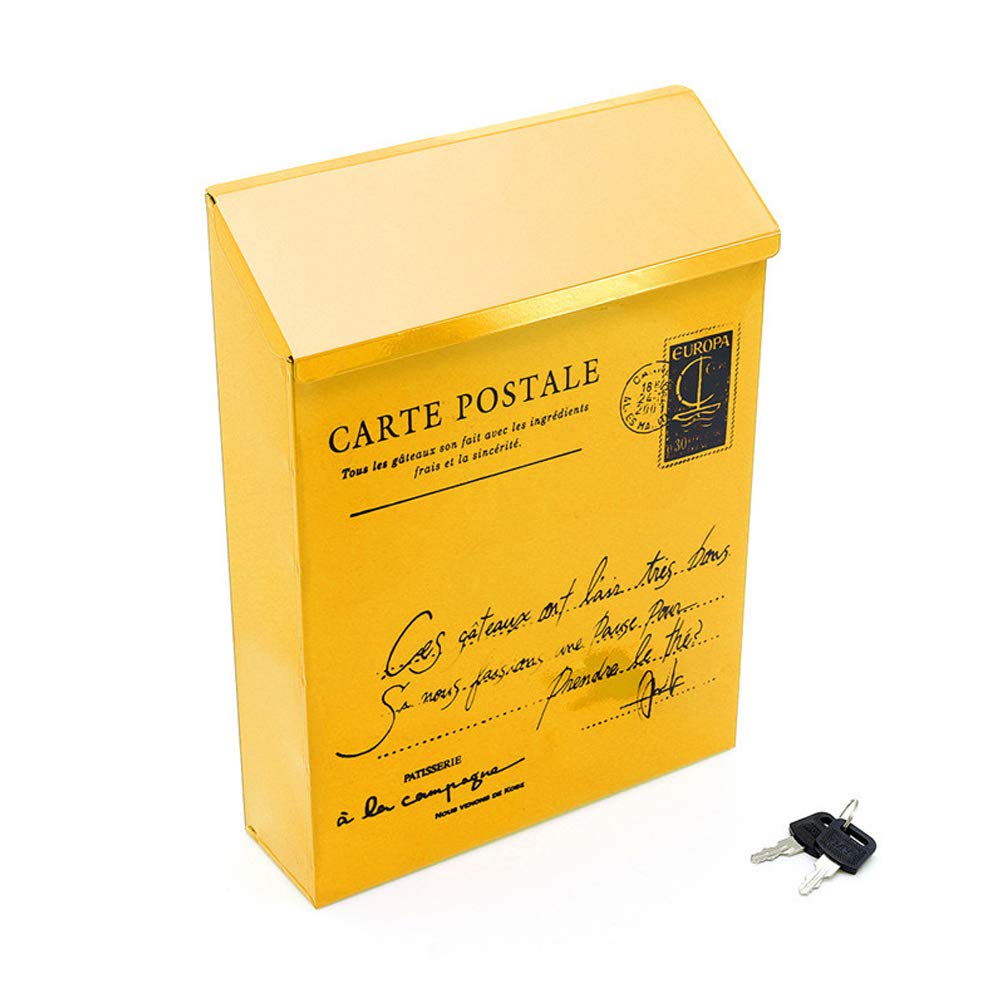 Boîte aux Lettres Murale verrouillable, Grande capacité, Multicolore, Style rétro, en métal, idéale pour la Maison, Le Bureau ou l'école.