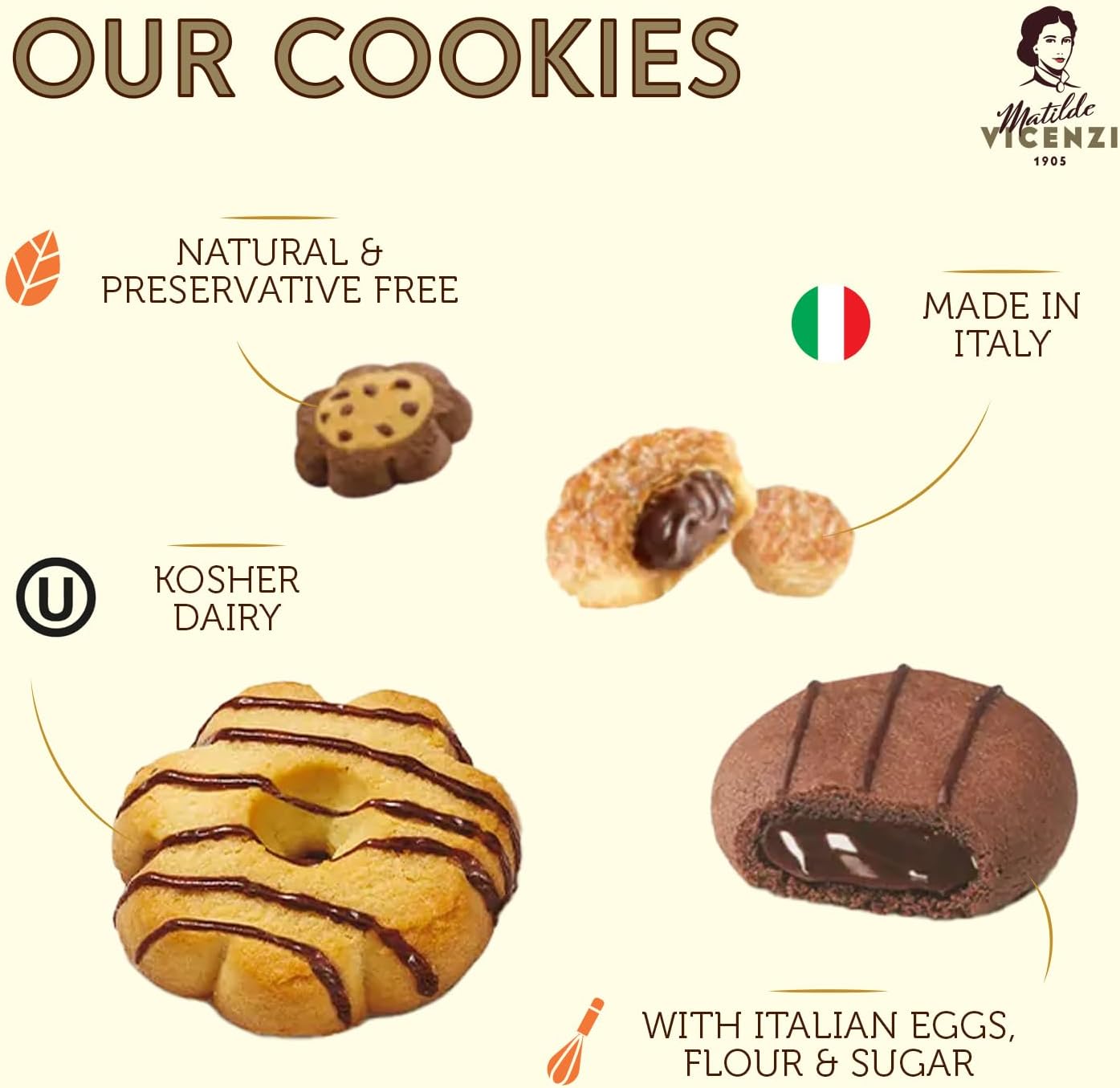 Matilde Vicenzi Roma Cookie Tin - Italian Pastries & Bakery Cookies in Individually Wrapped Trays for Fresh Baked Taste - Snacks & Shortbread Cookies for Birthdays & Holiday Gifting in 32oz (907g)
