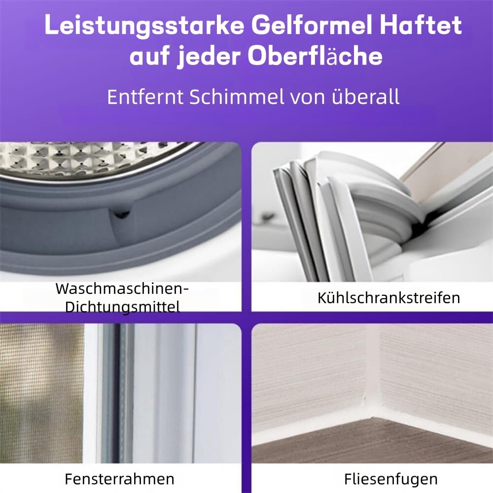 nuro clean Leistungsstarkes Haushaltsreinigungsgel - Schimmel, Kalk & Flecken entfernen, Geruch entfernen, für Fliesenfugen Bad & Küche