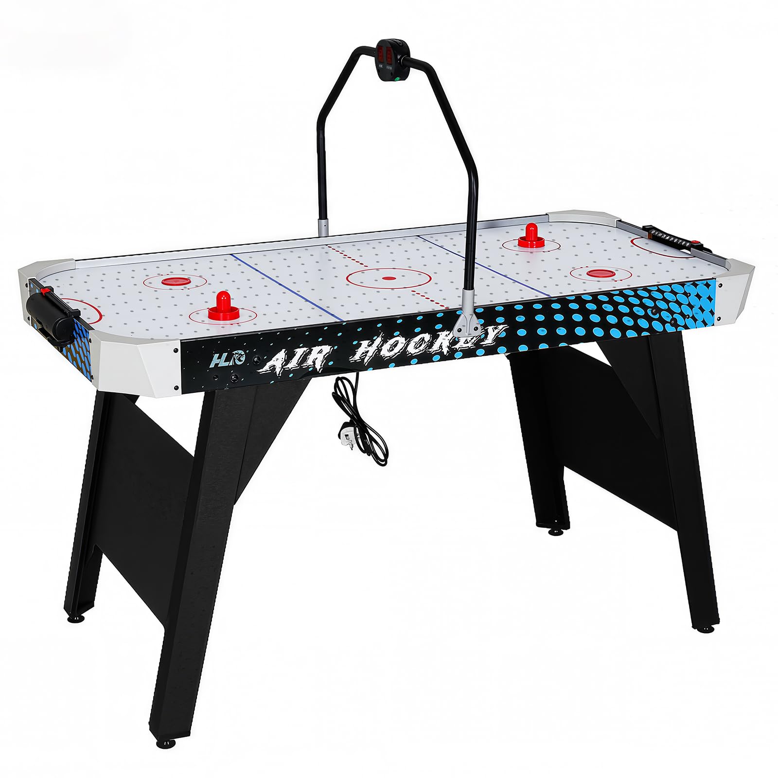 54" Electric Air Hockey Table for Adults and Kids Indoor Game, Arcade Style, Accurate Digital LED Scoreboard on Overhead Gantry, Includes Pucks & Pushers Set