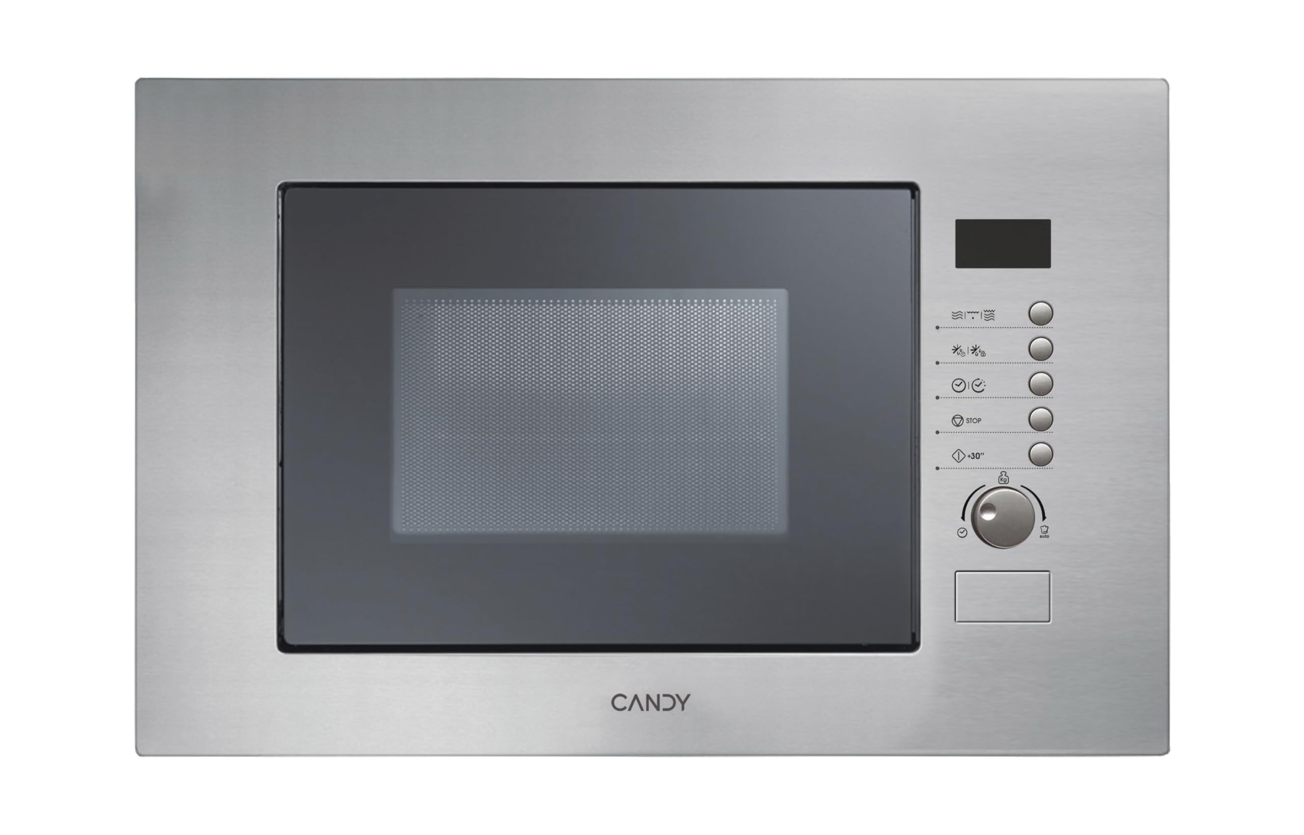 Candy MIC20GDFX Einbau-Mikrowelle mit Quarzgitter, 20 Liter, 800 W, 8 Leistungsstufen, Auftaufunktion, 34,3x59,5x38,8 Zentimeter, Edelstahl [Energieklasse A] [Energieklasse A]
