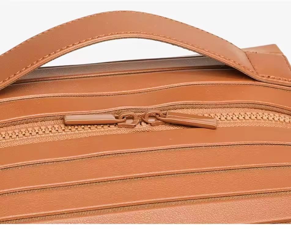 Image of Handcuffs Toiletry Kit Bag | PU Leather Travel Cosmetic Bag for Women & Men | Hanging Makeup Pouch Organizer for Unisex Grooming | Easy to Carry Toiletries & Accessories | Organizer Bag (Brown)