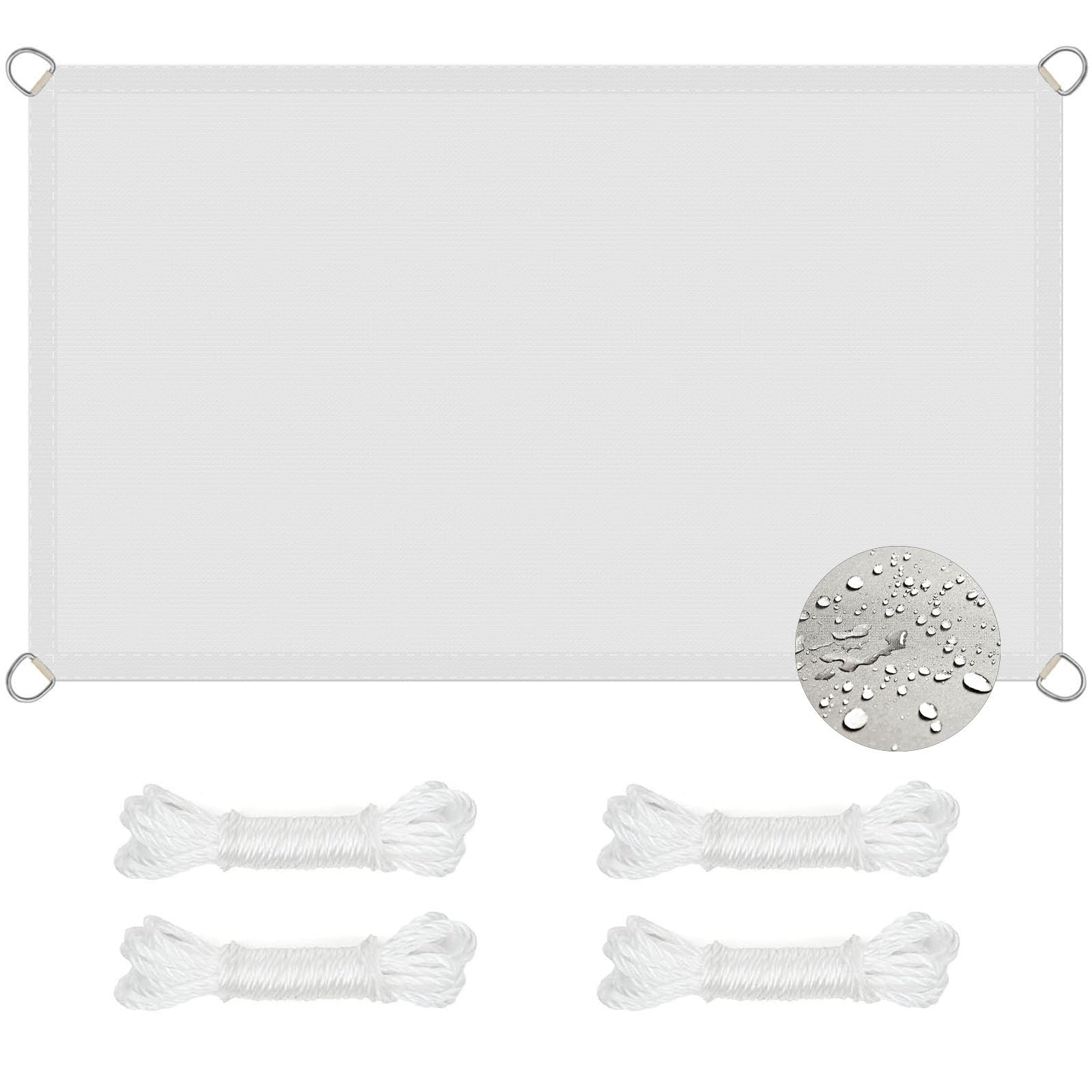 Voile d'ombrage imperméable pour salon de jardin blanc et ombrager un espace repas extérieur