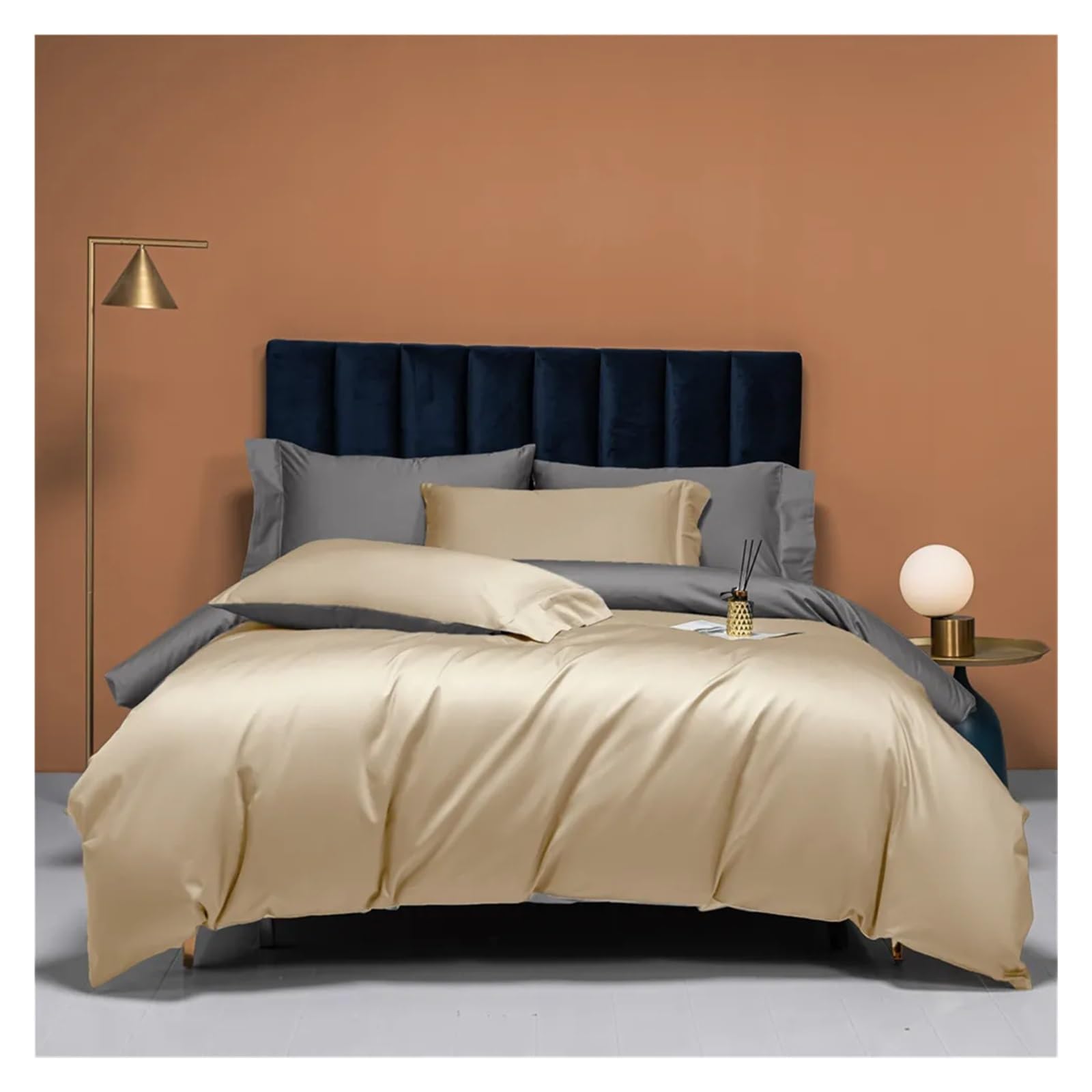 ZXGRfdefa Bedding Set, 100% Egyptian Cotton Bedlinens Twin Queen King Family Size Set Flat Sheet Duvet Cover Bedding(A,Twin)