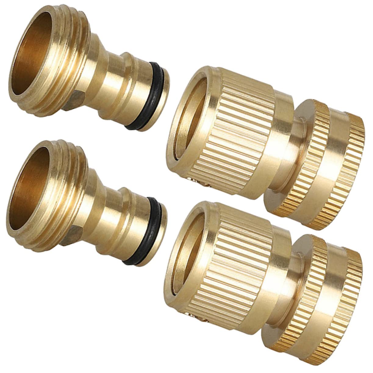 ibasenice 20 Set Kit di Raccordo per Tubo Inossidabile Solido connettore Tubo Collegare all'aperto raccordi a connessione Rapida per Tubi dell'Acqua raccordi per Tubi da Giardinaggio Ottone