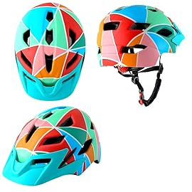 Kids Bike Helmet,Bavilk Kids Boys Girls Bike Helmets with LED Light Detachable Visor Children Youth Teen Multi-Sport for Skating Cycling Scooter Skateboard Adjustable & Lightweight 19.7-22.4
