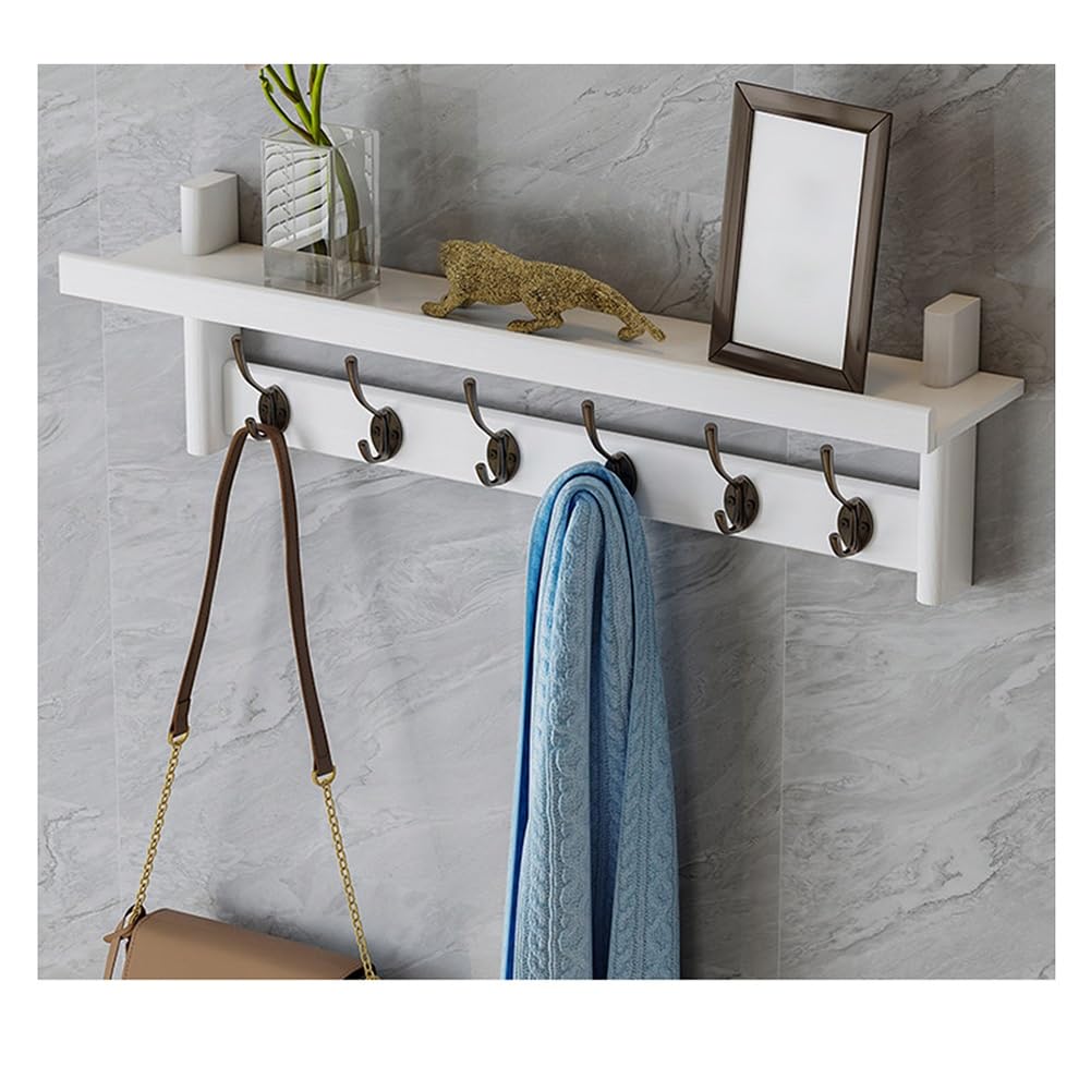 Étagère murale en bois massif porte-manteau pour vestiaire et chambre