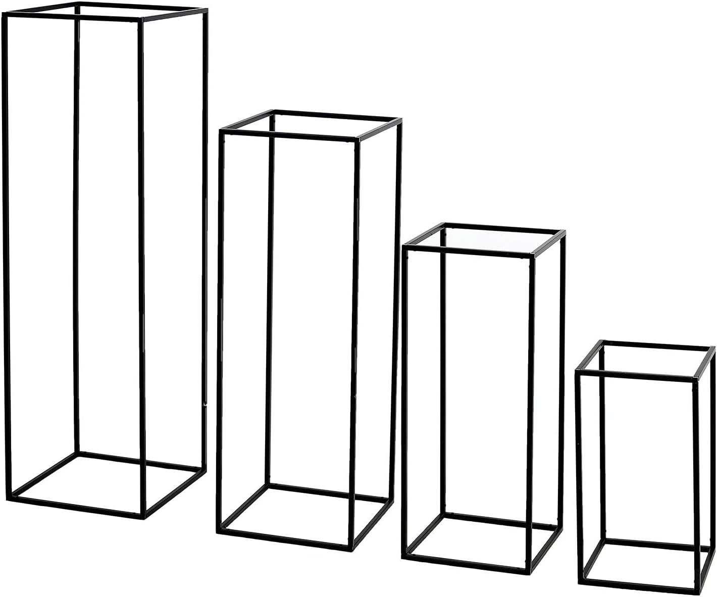 Efavormart Set of 4 Matte Black Wedding Flower Stand